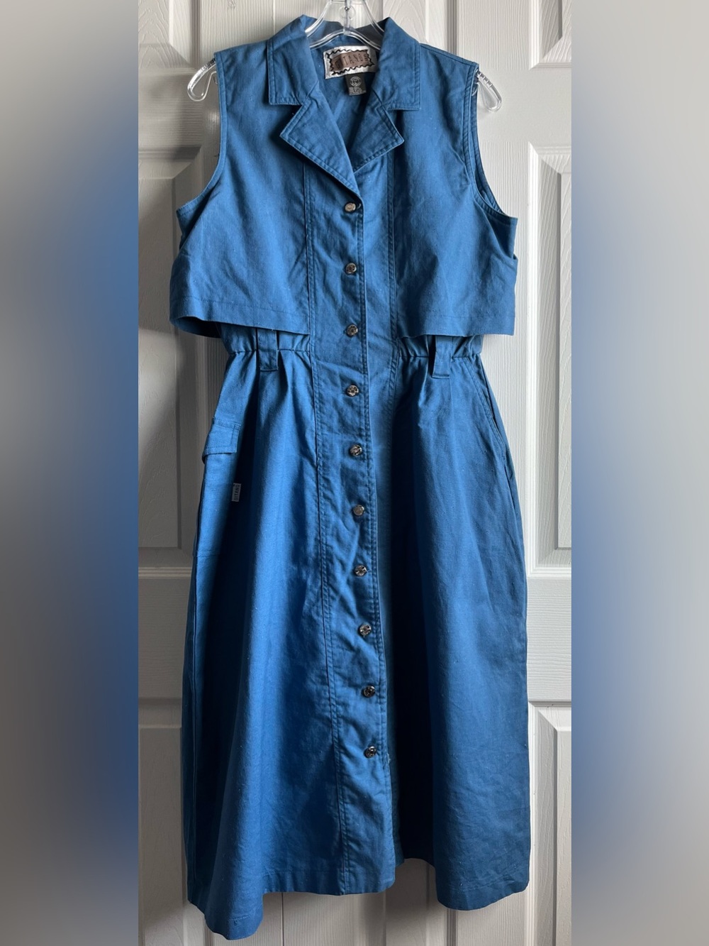 Gitano Blue Button-Front Sleeveless Casual Dress